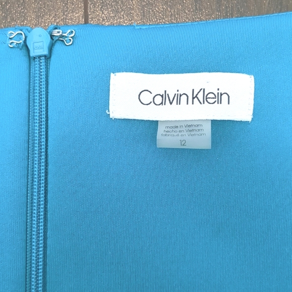 Turquoise Cap Sleeve Dress by Calvin Klein - Picture 9 of 9
